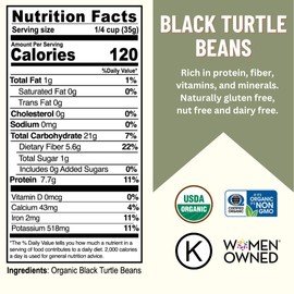 Mountain High Organics, Certified USDA Organic Dry Black Beans, Non-GMO, Vegan, Whole Dried Black Beans, Plant Based Protein and Fiber,1 lb (Pack of 1)