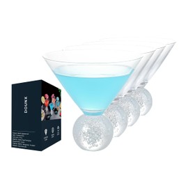 Dounx Cocktail Glasses Set of 4, 10oz Martini Glasses With Crystal Ball Base, Elegant Glasses for Cocktail Party, Bar Drinkware, Reusable Unique Glassware for Household wine glasses
