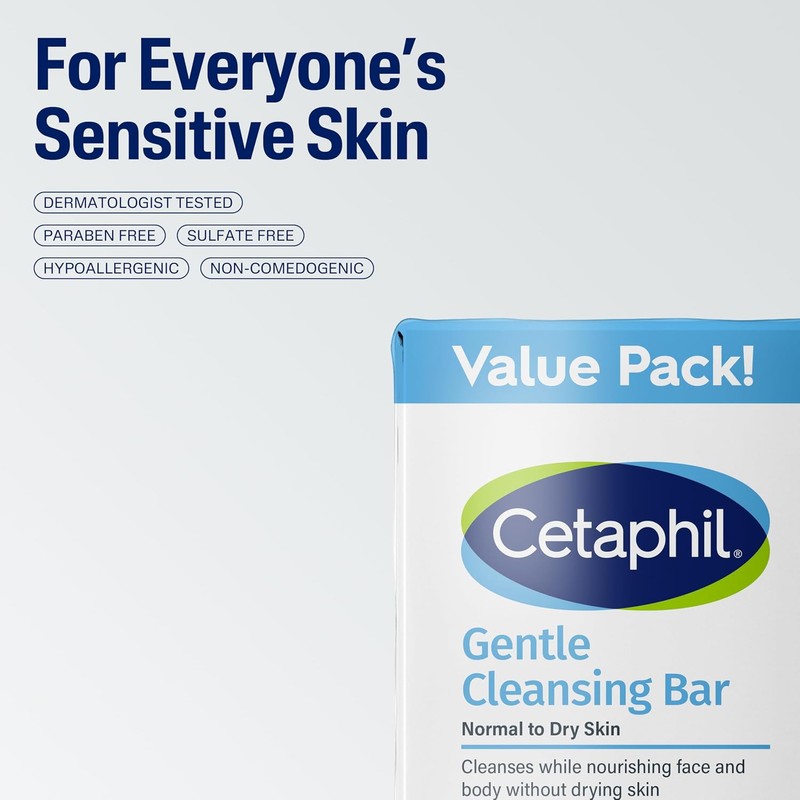 Cetaphil Cetaphil gentle cleanser bar, 4.5 Ounce (Pack of 3),