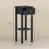 HOMCOM 2-Tier Side Table with Drawer, Narrow End Table with