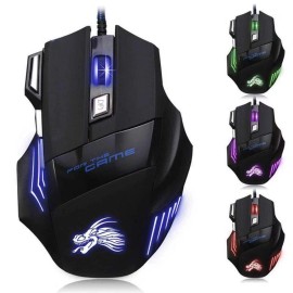MagicTEK Gaming Mouse 7 Button USB Wired LED Breathing Fire Button Laptop PC