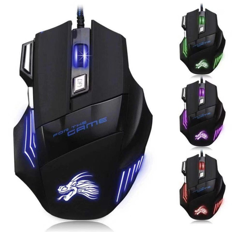 MagicTEK Gaming Mouse 7 Button USB Wired LED Breathing Fire