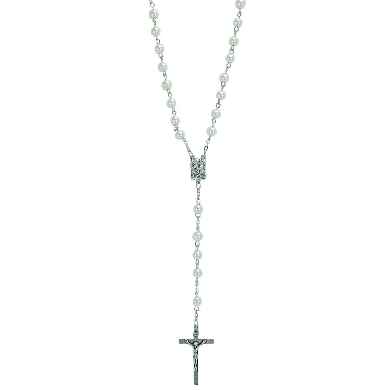 CA Gift CS123 Confirmation Pearl Rosary with Keepsake Box, Gift