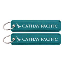 Cathay Pacific Hong Kong HK Airways Airlines Asia Asian Airline Flag Carrier Aircraft Air Airplane Flight Keychain Key Tag Chain Fob Ring