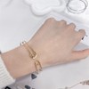 Fashion Safety Pin Adjustable Bangle Bracelets for Women Dainty Minimalist