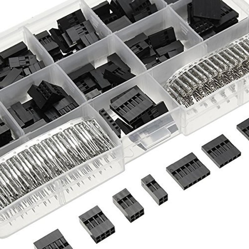 620-Piece 2.54 mm Dupont Connector Set, Pitch 1 2 3