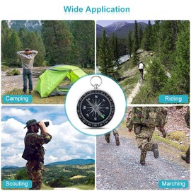 Demeras Pocket Compass Waterproof Compass Portable Survival Compass Outdoor Camping Hiking Compass Navigation Compass for Camping Hiking Riding, Silver