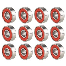 Mlxkell 608-2RS 8mmx 22mm x 7mmBall Bearings – Bearing Steel and red Double Rubber Sealed Miniature deep Groove Ball bearings-12pcs