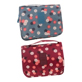 Ipetboom 2pcs Foldable Hanging Toiletry Bag with Hook for Travel Portable Cosmetic Organizer for Men and Women Space Saving Roll Up Makeup Storage Case for Bathroom Business Trips Camping