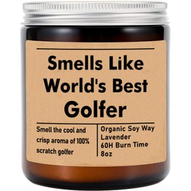 GreenStar Gifts Smells Like World's Best Golfer Candle - Gift for Golfer - Best Golfer Gift - Future Golfer Candle - Funny Gift for Golfer - Soy Wax 8Oz Candle Gift - Non-Toxic Ingredients, Lavender
