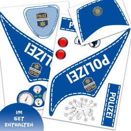 Finest Folia Sticker Set Compatible with Big Bobby Car Classic Sticker for Children's Vehicle, Ride-On Car Toy Car Design Film for Girls Boys R194 (02 Police)