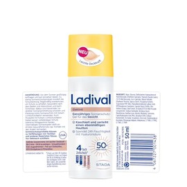 Ladival Tinted Sun Protection Gel Face SPF 50: Sun Cream Toning BB Cream for an Even Skin Complexion, 24 Hours Moisture with Hyaluronic Acid & Glycerin, Tinted Day Cream with Light Coverage 50 ml