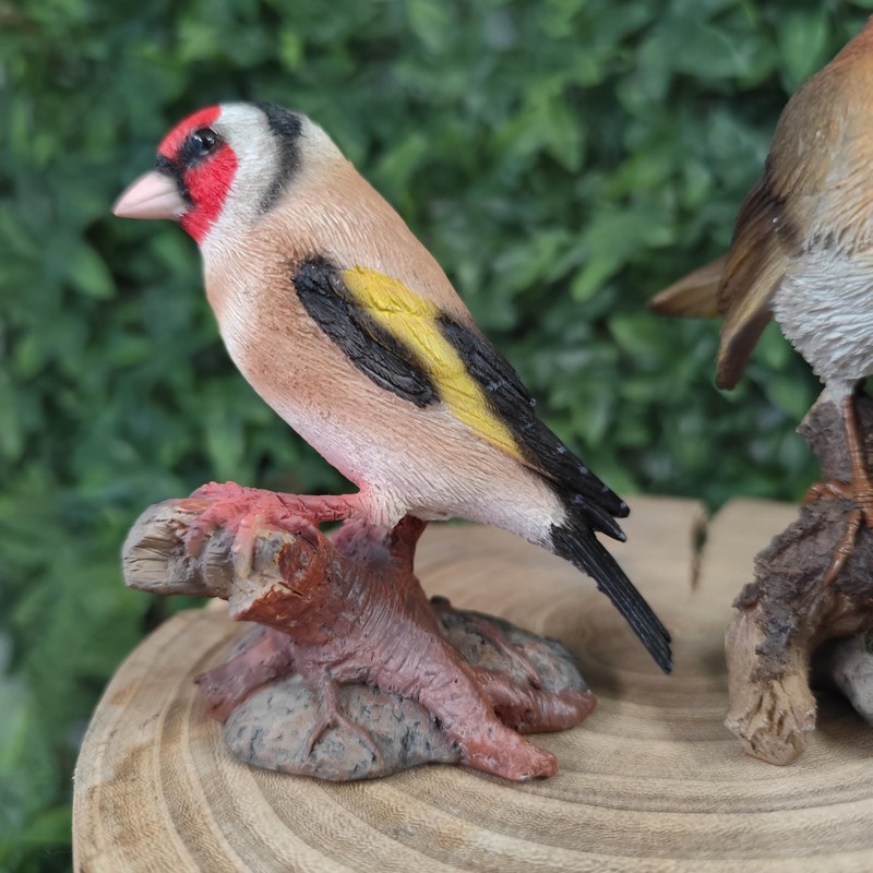 Vivid Arts - British Birds Life Like Robin & Goldfinch