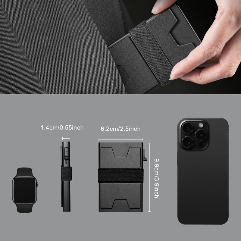 Holdfiturn Card Holder Wallet Men’s Slim Wallet RFID Blocking Pop-Up