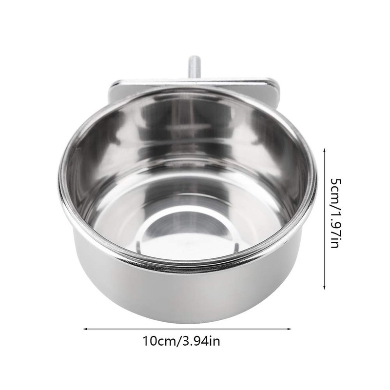 Bird Dish Bait Container Water Container Stainless Steel Fixed in