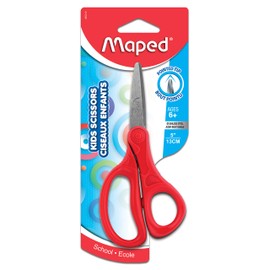 Maped Essential Scissors, Kids, 5 Inch, Pointed Tip, Right & Left Handed, Assorted Colors (480210)