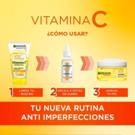 Kit Garnier Express Aclara Rutina Anti Manchas con Vitamina C, Gel Limpiador, Sérum Facial y Crema Hidratante FPS30, Hidrata, Ilumina y Unifica el Tono de la Piel