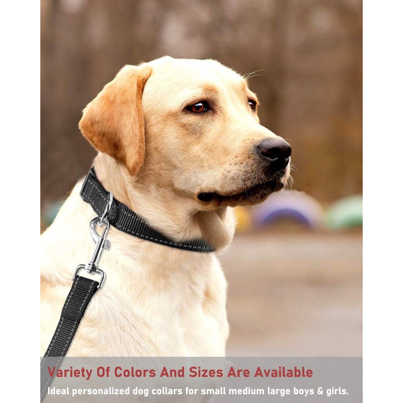 Reflective Dog Collar with Buckle Adjustable Safety Nylon Collars for
