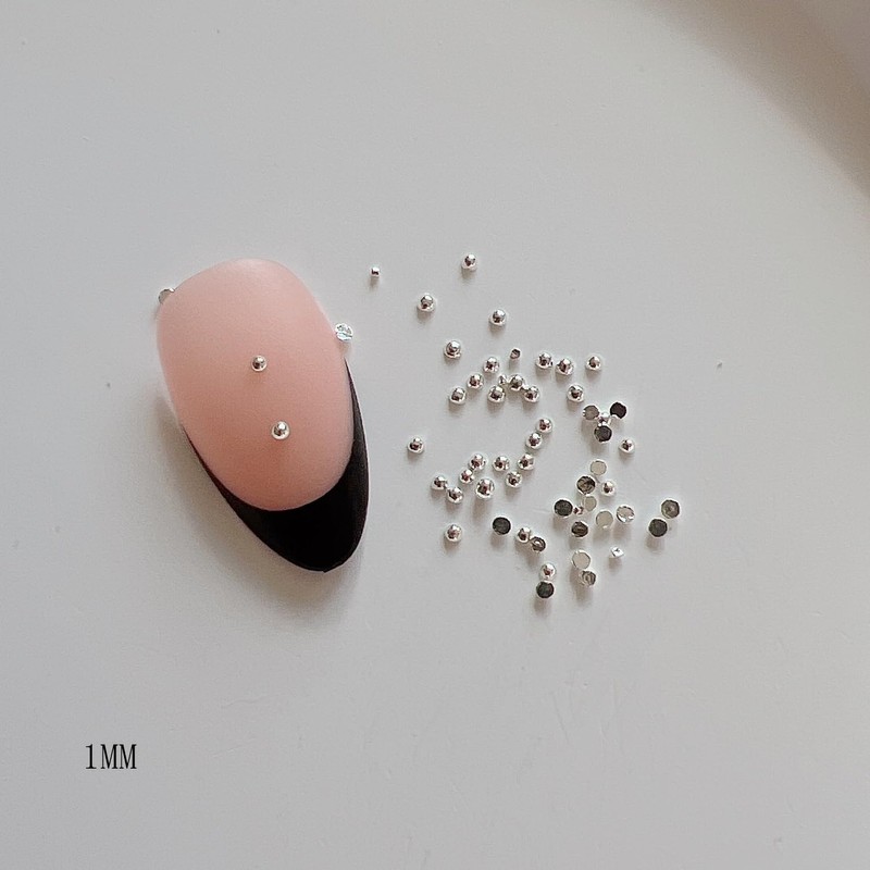 Nail Art Metal Stud Set, Gold & Silver Hemispherical Shape,