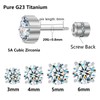 Hypoallergenic G23 Pure Titanium Earrings, 20G Implant Grade Pure Titanium