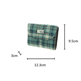 Glen Appin LB2002 Women's Harris Tweed Small Wallet, Color 121 Duck Egg Check, Casual