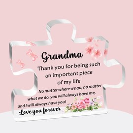 SDOFY Gifts for Grandma - Grandma Birthday Gifts Grandma Gifts Acrylic Block Puzzle Presents for Grandma from Grandchildren Grandma Mothers Day Christmas Gifts