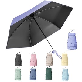 Aethryon Mini Travel Umbrella, Small UV Umbrella, Pocket Umbrella, Foldable Parasol, Travel Portable Pocket Umbrella, Parasol Portable, (Home), light purple