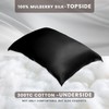 THXSILK 100% Mulberry Silk Pillowcase with Cotton Underside, Silk Pillowcase