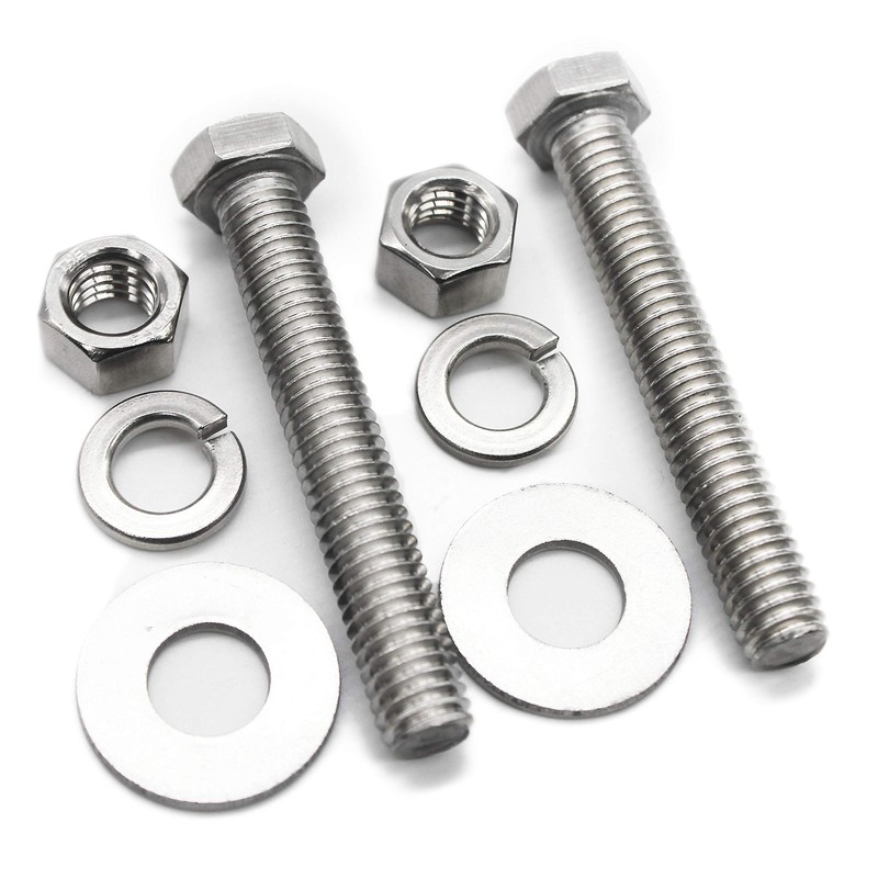 (10 Sets) 1/4-20x2-1/2" Stainless Steel Hex Head Screws Bolts, Nuts,