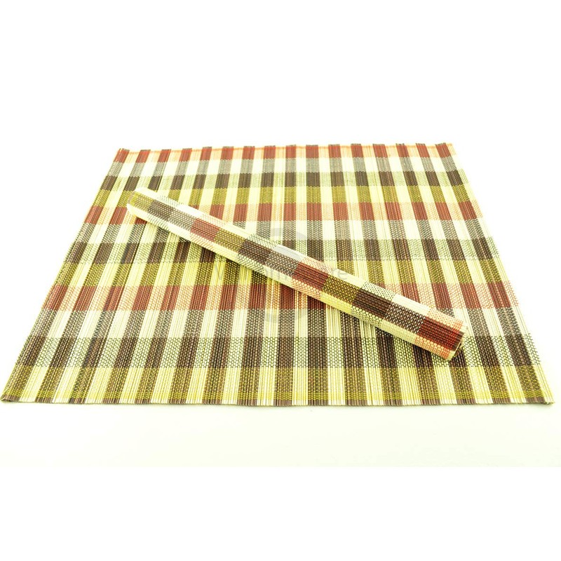 Handmade Bamboo Placemats, Pack Of 4 Bamboo Wood Table Mats,
