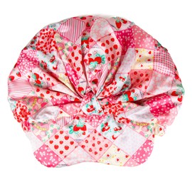 Sese Code Satin Bonnet with Eye Mask Adjustable Hair Bonnets for Sleeping Women Curly Hair Cap Azalea Pink