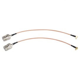 TengKo RG316 Cable Adapter, 0.7ft HF Coaxial Cable UNF Socket SO239 to MCX Right Angle Plug Adapter