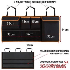 MEISHANG Car Boot Organiser, Car Storage Bag, Car Boot Bag, Car Storage Bag, Car Boot Organiser, Car Seat Bag, Car Seat Bag with Waterproof Pockets