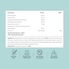 BioJoints- Pack of 3 (60X3=180 Tabs)-A Powerful Combo of Glucosamine, Chondroitin, MSM, hyaluronic Acid, Vitamin D3 & Turmeric for Natural Joint, Bone & Muscle-GMP Certified- 3 Months Supply