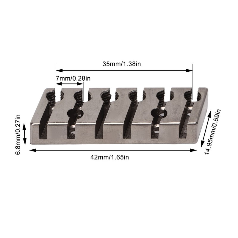 String Locking Nut 42mm Professional Silver Metal 6 String Locking