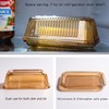 Champagne Color Glass Butter Dish with Lid for Kitchen Countertop,Covered