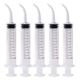 Oral Dentistry Pet Water Supply Tableware, Plastic Curve Nozzle, Injection Measuring Container, Syringe, Syringe, Dental Rinse, Medical Use, Nose and Oral Cleanser, Set of 5