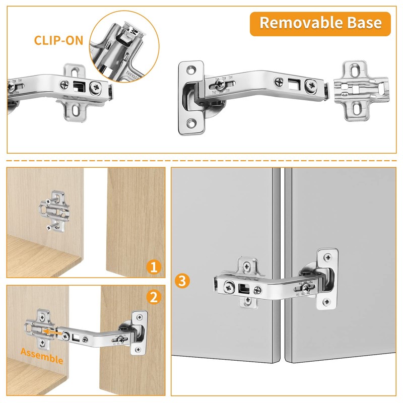 Chibery 4 Pack 2 Pairs 135° Lazy Susan Hinge, Full