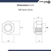 M6 Nyloc Steel Nuts, 6mm Self Locking Nuts with Nylon