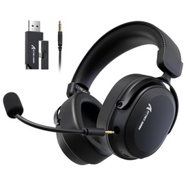 ATTACK SHARK L30 PRO Wireless Gaming Headset,7.1 Surround Sound, 50mm Drivers,20ms Low Latency,Detachable Noise-Canceling Mic, Aluminum Alloy Frame,Tri-Mode Connectivity Over-Ear Headset-Black