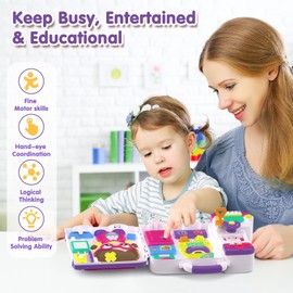 Montessori Busy Board for 1-2 Year Old,Musical Toys for Toddlers 1-3 Year,Motor Skills Developmental Toy for 12-18 Month Age,Perfect for Preschool or Travel,Birthday Gift for 1+Year Old Boy & Girl
