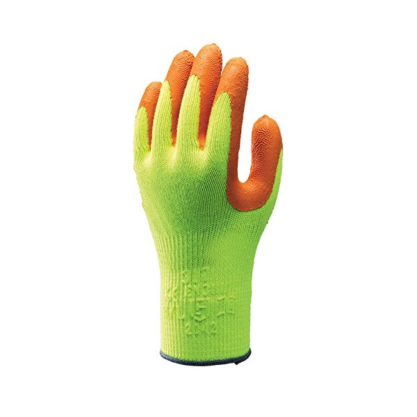 Showa Gloves SHO317-S No.317 Hi-Viz Grip Glove, Size: S, Fluorescent Yellow/Orange