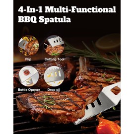 28Pcs BBQ Grilling Tools Accessories Set for Outdoor Grill Camping, Stainless Steel Portable Barbecue Cooking Utensils Kit with Storage Case, Best Gifts for Men Dad Christmas Birthday Father's Day