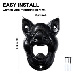MGTECH Pig Bottle Opener Wall Mounted, Cast Iron Beer Opener