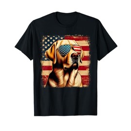 4th Of July Labrador Retriever USA American Flag Patriotic T-Shirt