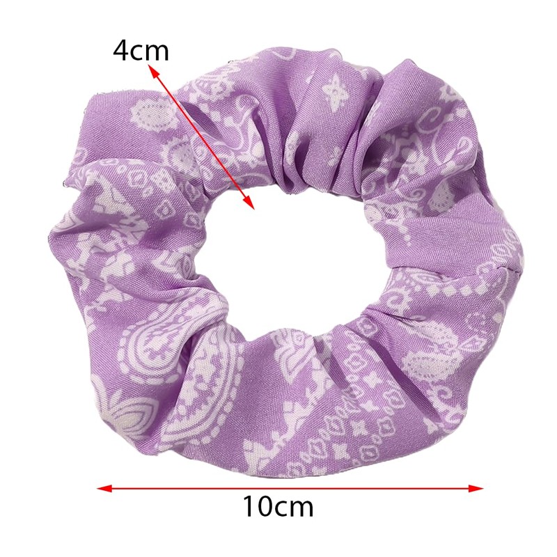 Scrunchie Lilac Paisley Scarf Hair Band Elastic Ponytail Tie Soft