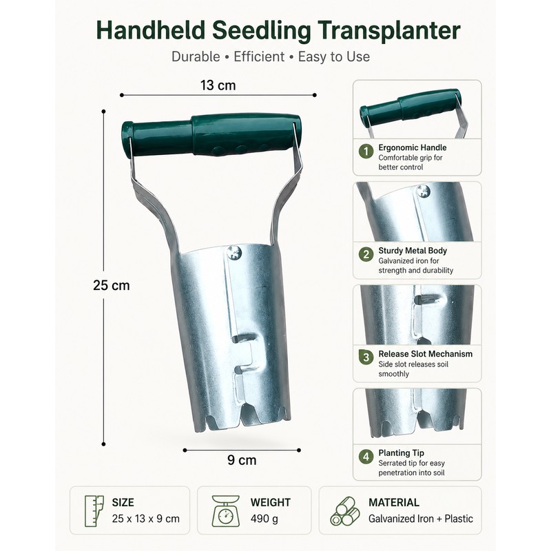 Handheld Bulb Planter for Garden Planting – Soil Release Transplanter