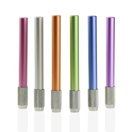 YOUSHARES 6 PCS Pencil Extender Holder for Colored Pencils in Regular Size - Aluminum Assorted Colors Pencil Lengthener