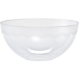 Premium Clear Heavy Weight Plastic Wave Serving Bowl - 100oz (1 Pc.) - Elegant, Durable & Reusable - Perfect for Party, Buffet, Catering & Home Use