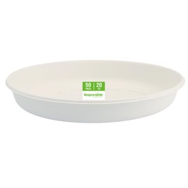Responsible Products 20 oz Oval Disposable Bowls I Tree-Less™ Compostable Molded Fiber Burrito Bowls I Extra Strength I NO-PFAS I Classic White (50 Count)